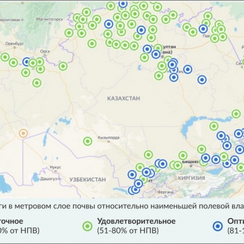 Казгидромет прогнозирует удовлетворительные запасы влаги к началу ВПР
